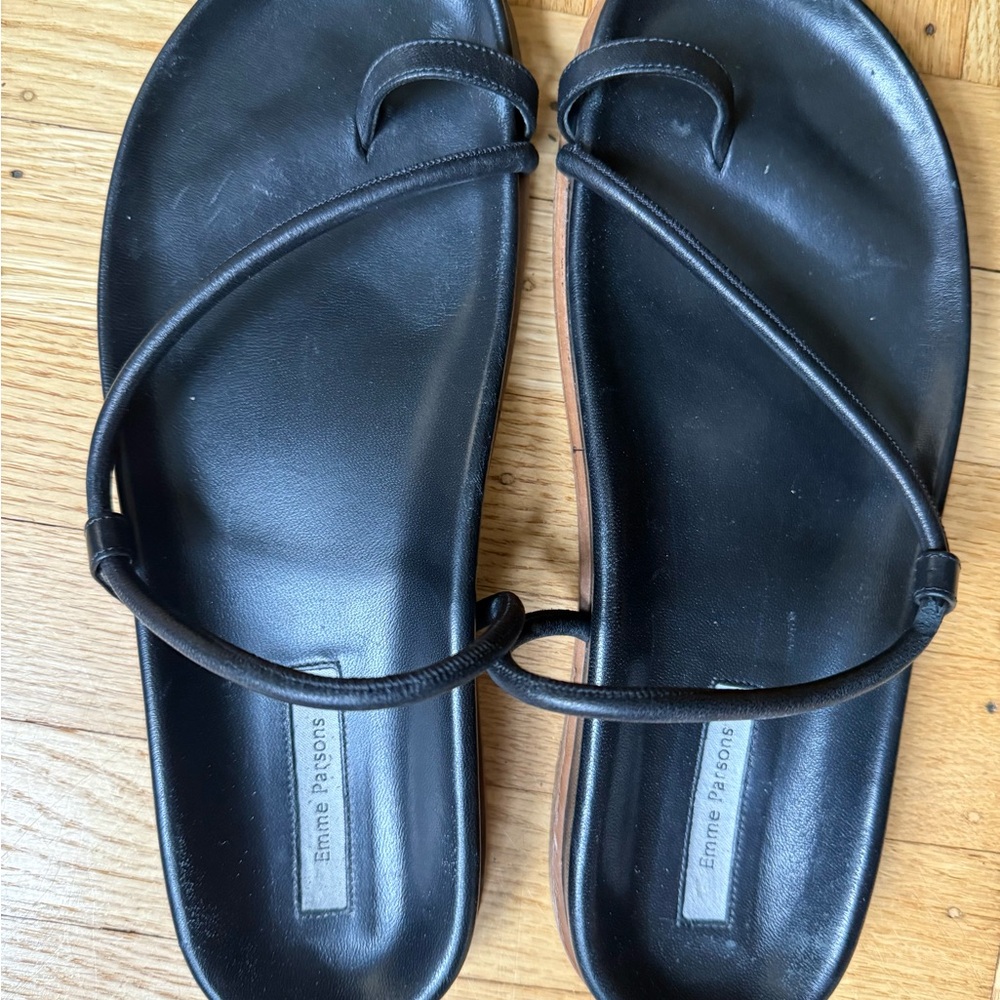 Emme Parsons Bari sandals in Black Nappa Leather